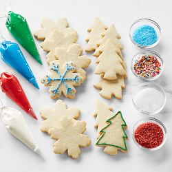 DIY Christmas Tree & Snowflake Cookie Decorating Kit, Set of 12
