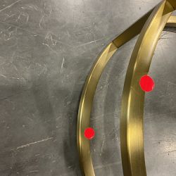 OPEN BOX: Verona Swivel Counter Stool, Performance Recycled Chunky Basketweave, Ivory, Antique Brass