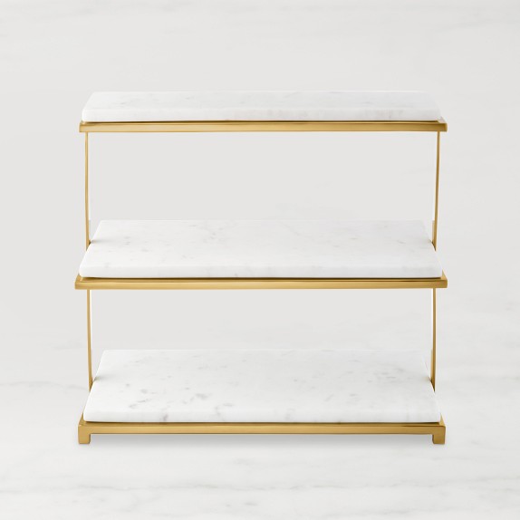 Marble & Brass 3-Tiered Stand | Williams Sonoma