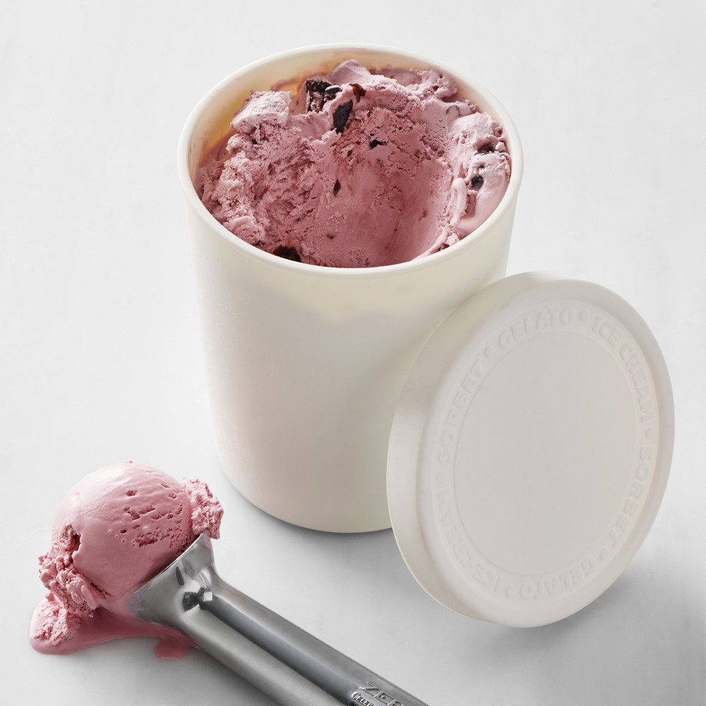 Williams Sonoma Ice Cream Storage Tub, Round, 1-Qt. - Round, 1-Qt., White