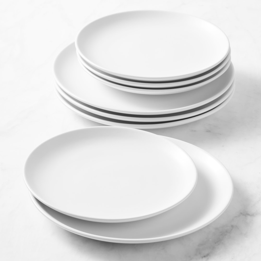 Open Kitchen by Williams Sonoma Matte Coupe Dinner & Salad Plates, Set of 8 - Set of 8, White