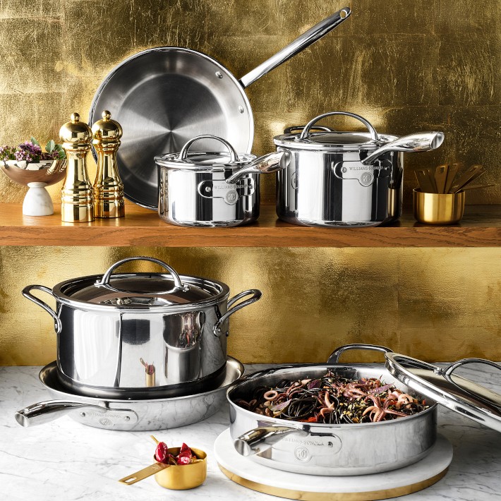 Williams Sonoma Thermo-Clad™ 10-Piece Cookware Set | Williams Sonoma