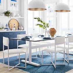 Madrid Dome Pendant: Gesso, Metal, White