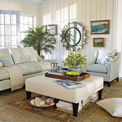 Fairfax Large Ottoman, Tapered Leg with Smooth Top (42")