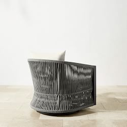 Pasadena Outdoor Metal and Rope Swivel Chair