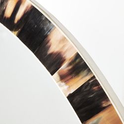 Horn and Bone Round Mirror