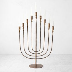 Hammered Metal Menorah