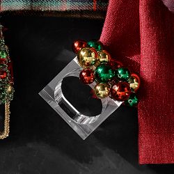 Kim Seybert x Williams Sonoma Holiday Bauble Napkin Rings, Set of 4 