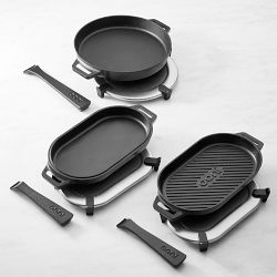 Ooni Cast Iron Skillet, Grizzler &amp; Sizzler Pan Cookware Set with Trivets