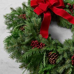 Holiday Berry &amp; Pine Live Wreath &amp; Garland