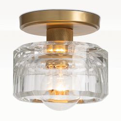 Bijoux Crystal Flush Mount, Natural Brass