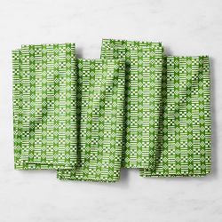 Geometric Checked Napkin, Set of 4 , Green