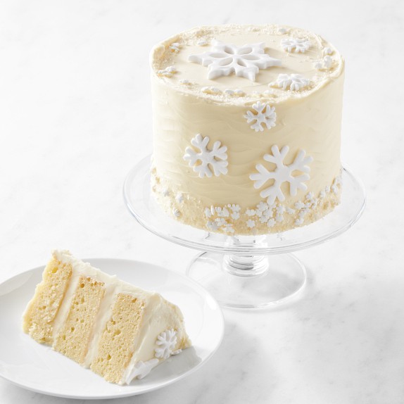 White Snowflake Three-Layer Vanilla Cake, Serves 6-8