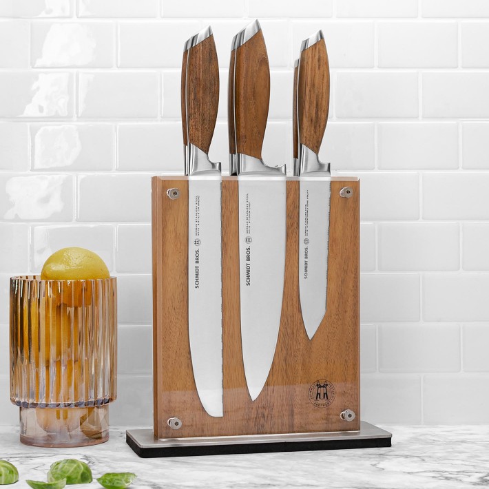Schmidt Brothers Bonded Teak 7-Piece Knife Set | Williams Sonoma