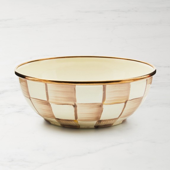 MacKenzie-Childs Mocha Check Everyday Bowls, Set of 4