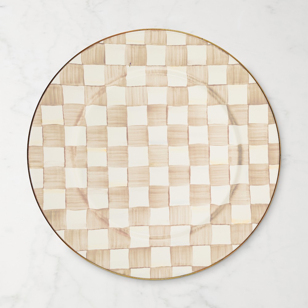 MacKenzie-Childs Mocha Check Serving Platter