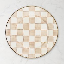 MacKenzie-Childs Mocha Check Dinner Plates, Set of 4