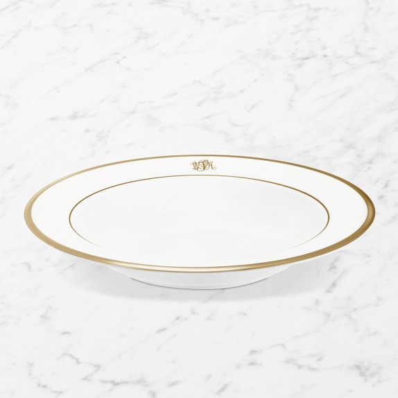 Pickard Signature Soup Plate (Gold, Pickard Script Monogram)