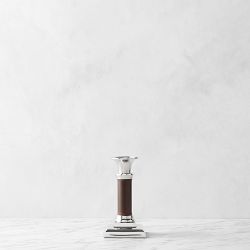 Winston Brown Leather Wrapped Taper Holder