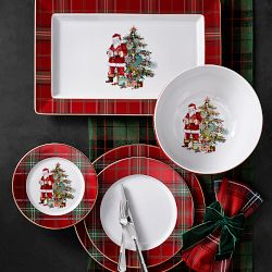 Red Tartan Small Rectangular Platter