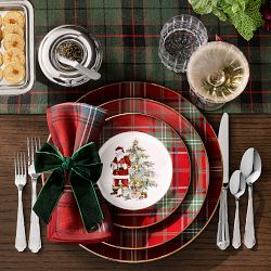 Red Tartan Dinner Plates