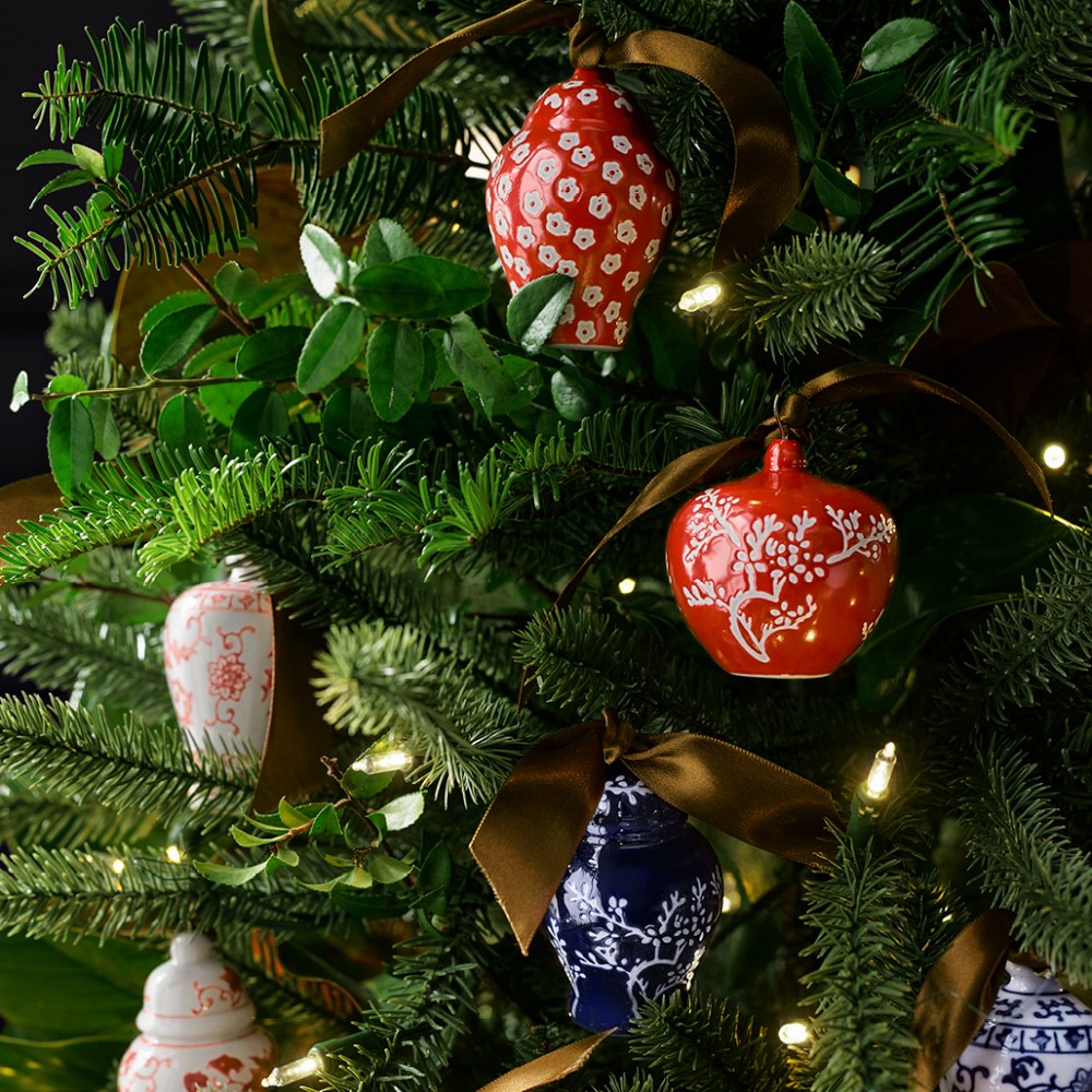 Mini Ginger Jar Ornaments, Set of 6