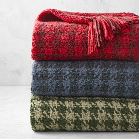 Houndstooth Wool Throw