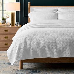Heritage Lattice Embroidered Velvet Coverlet and Shams