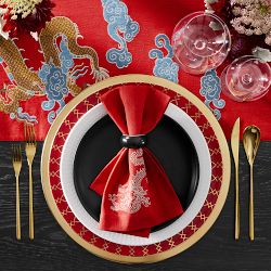 Lunar New Year Embroidered Napkins, Set of 4