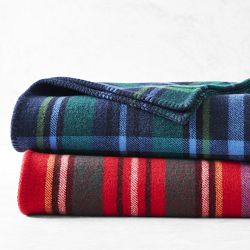 Alister Plaid Merino Wool Throw