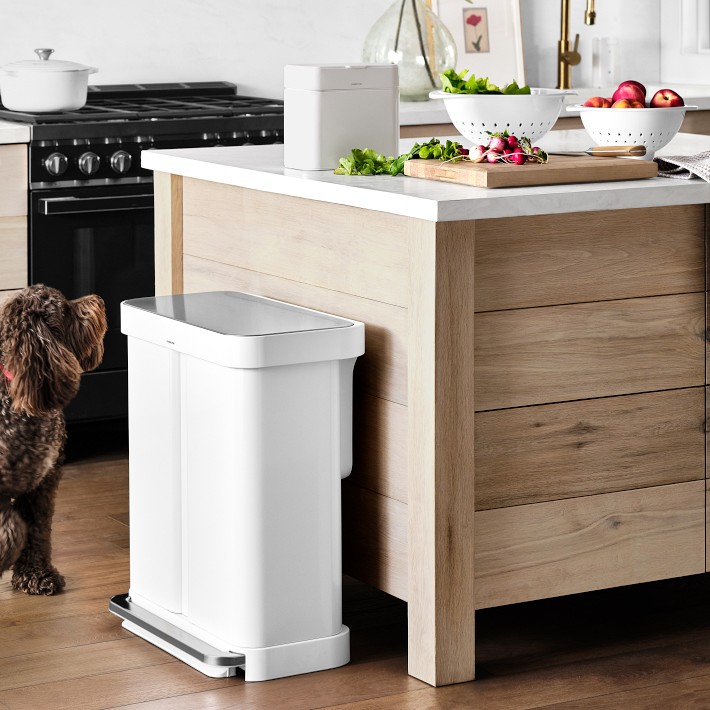 simplehuman Dual Compartment Step Trash Can with Liner Pocket