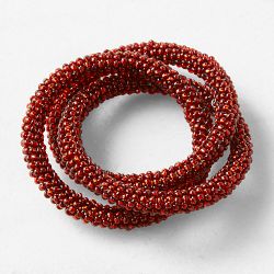 Beaded Napkin Rings, Set of 4