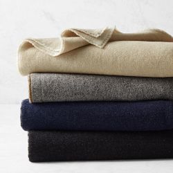 Reversible Double Face Solid Cashmere Throw