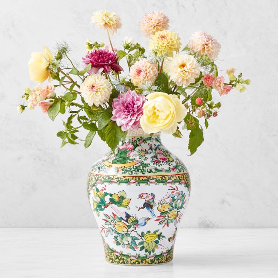 Bordallo Pinheiro Primavera Vase with Swallows | Williams Sonoma