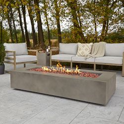 Cardona Mist Grey Rectangle Propane Fire Table with Natural Gas Conversion Kit (70&quot;)
