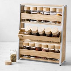 Hold Everything Tilting Spice Rack with 18 Spice Jars