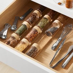 Hold Everything Cork Spice Jar In Drawer Organizer, Slim, Set of 3