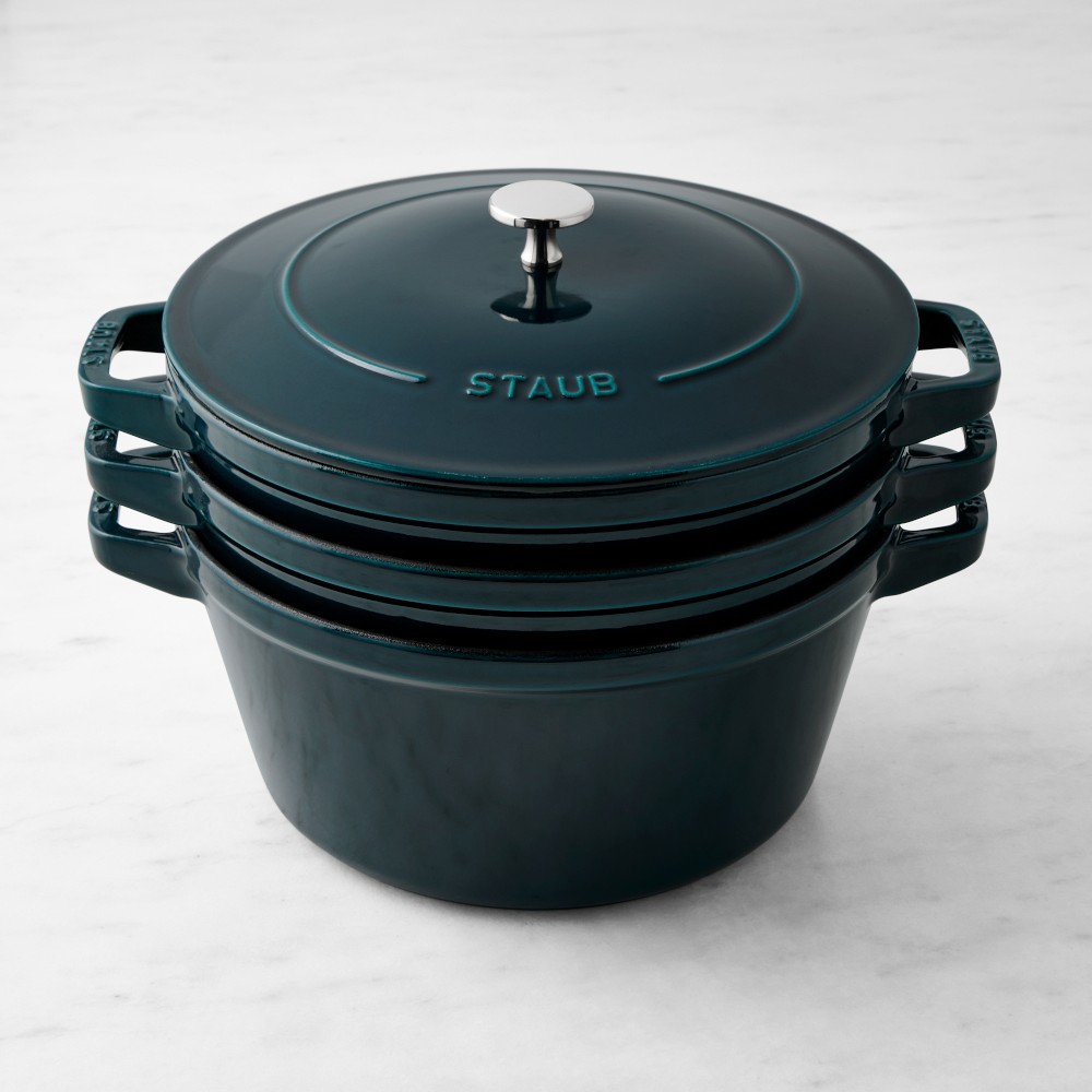 Staub Enameled Cast Iron Stackable Cookware Set (La Mer)