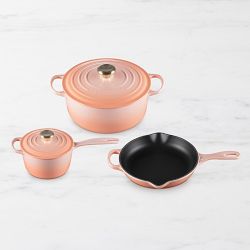 Le Creuset Signature Enameled Cast Iron 5-Piece Cookware Set, Peche