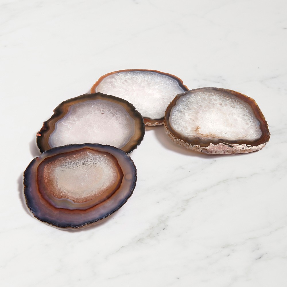 ANNA New York Pedra Coasters, Set of 4 - Set of 4, Sand Agate