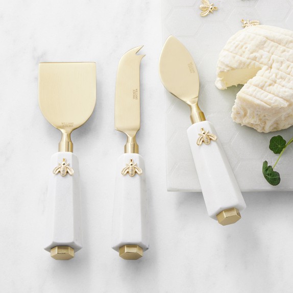 Honeycomb Marble Cheese Knives, Set of 3