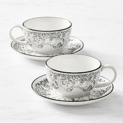 Rory Dobner x Williams Sonoma Ink House Cups & Saucers, Set of 2