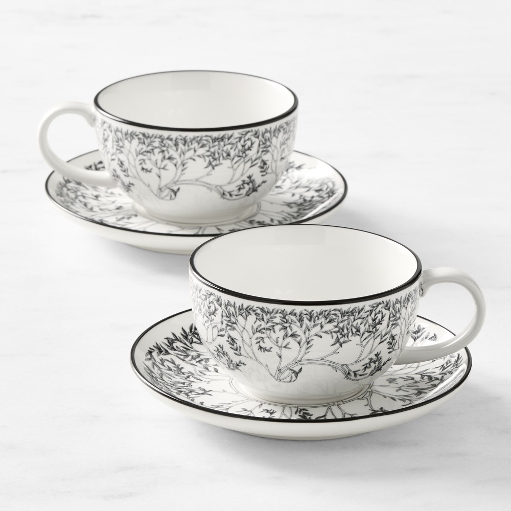 Rory Dobner x Williams Sonoma Ink House Cups and Saucers, Set of 2 - Set of 2
