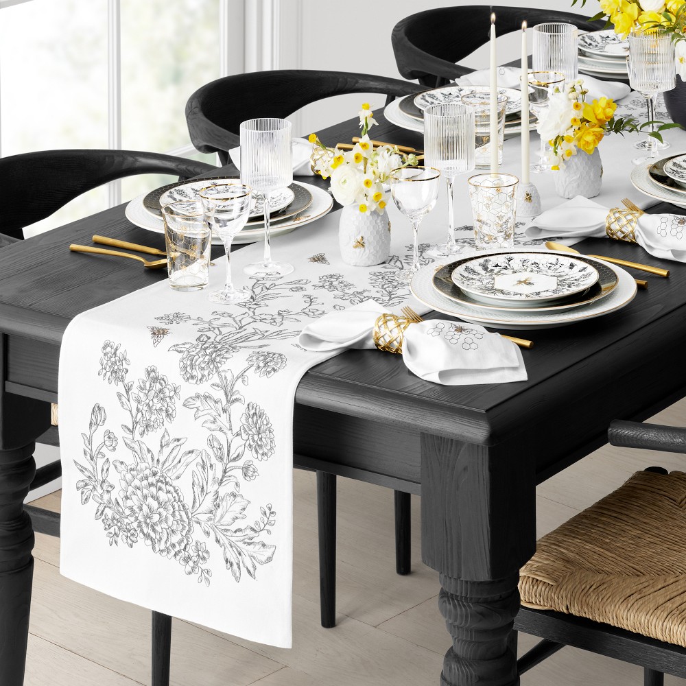 Bee Embroidered Table Runner