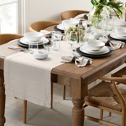 Trendi Elegant Embroidered Table Runner – Top Quality Ivory Cream Cotton/Polyester For Table Or Piano