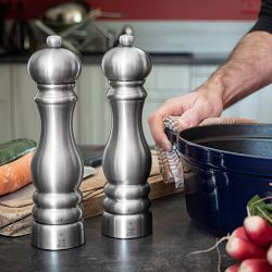 Peugeot Paris Chef Stainless-Steel Salt &amp; Pepper Mills, 12&quot;