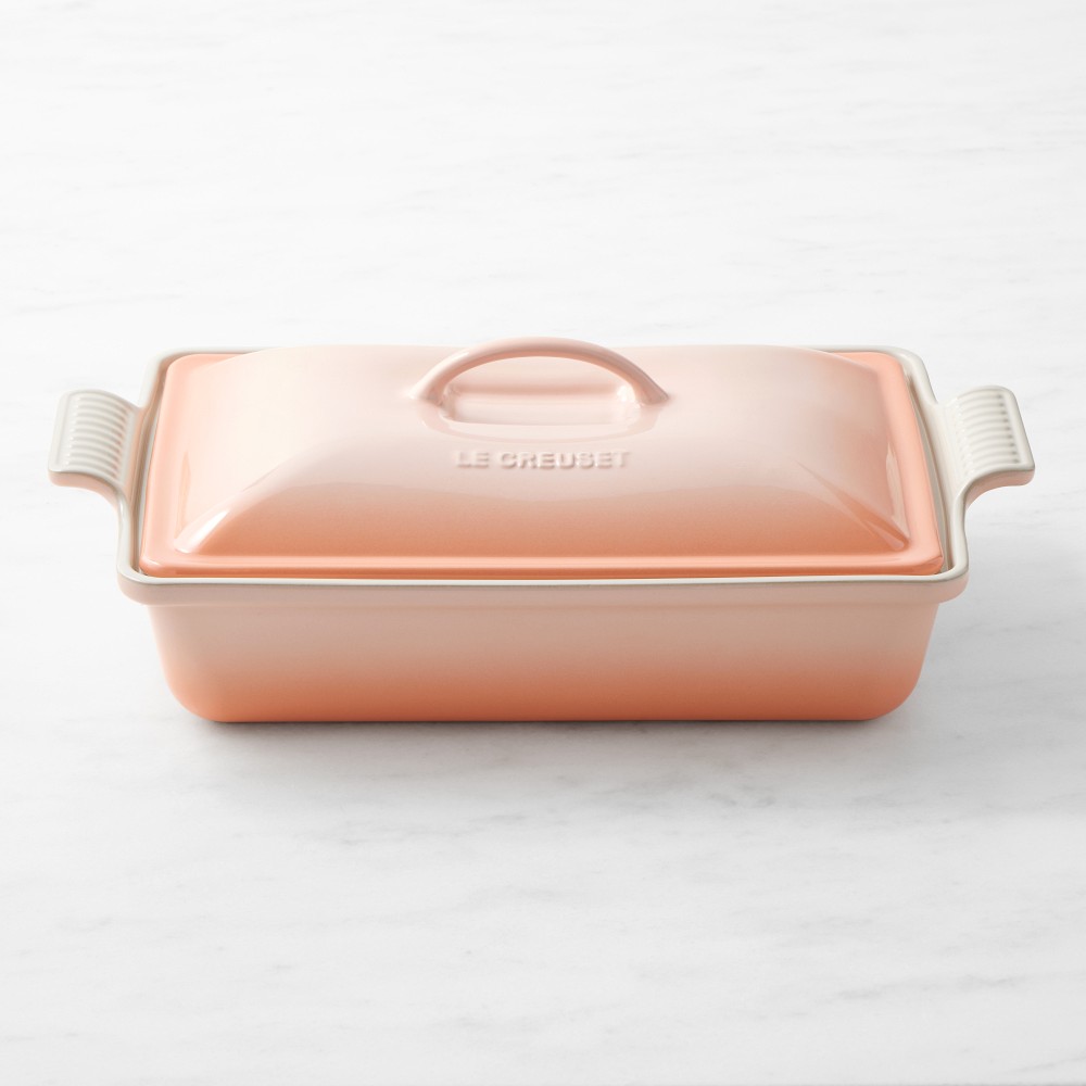 Le Creuset Heritage Stoneware Rectangular Covered Casserole, 4-Qt. - 12.5", Peche