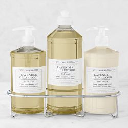 Williams Sonoma Lavender Cedarwood Hand Soap & Lotion 4-Piece Kitchen Set, Stainless-Steel