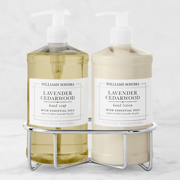 Williams Sonoma Lavender Cedarwood Hand Soap & Lotion 3-Piece Set