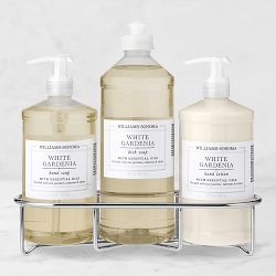 WS White Gardenia Hand Soap & Lotion 4-Piece Kitchen Essentials Set, Stainless-Steel